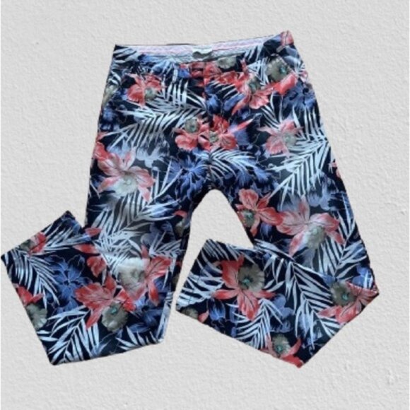 SCOTCH  SODA Bowie Floral straight Leg cotton pants Approximately Si - Picture 1 of 16